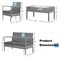 Costway 4 PCS Outdoor Rattan Furniture Set Patio Conversation Sofa Set Cushioned Grey